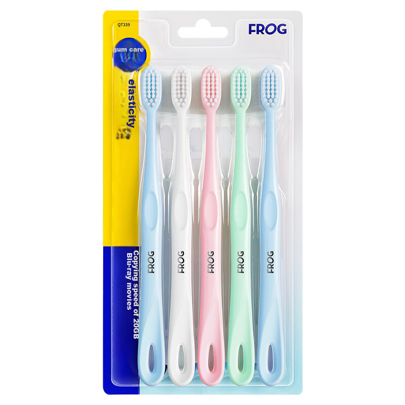 FROG Soft Bristle Adult Toothbrush, 339 Series, Gum Protection, Fine Bristles, S...
