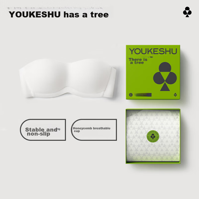 Youkeshu Women's Strapless Thin Bra, Push-Up for Small Breasts, Anti-Slip, Bande...