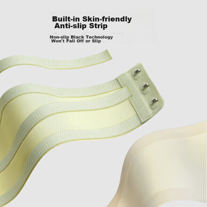 Youkeshu Women's Strapless Thin Bra, Push-Up for Small Breasts, Anti-Slip, Bande...