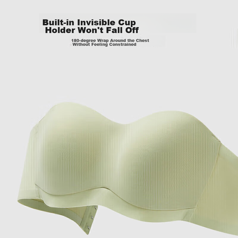 Youkeshu Women's Strapless Thin Bra, Push-Up for Small Breasts, Anti-Slip, Bande...