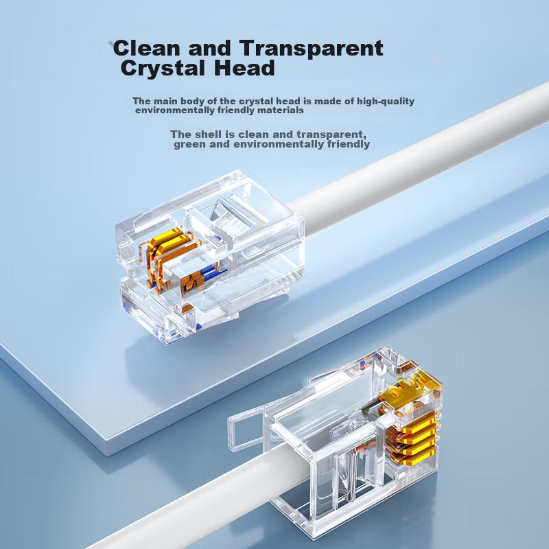 SAMZHE Telephone Cable 2-Core Single Copper Wire Voice Patch Cord Office Landlin...