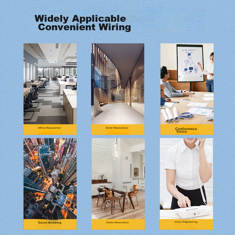 SAMZHE Telephone Cable 2-Core Single Copper Wire Voice Patch Cord Office Landlin...