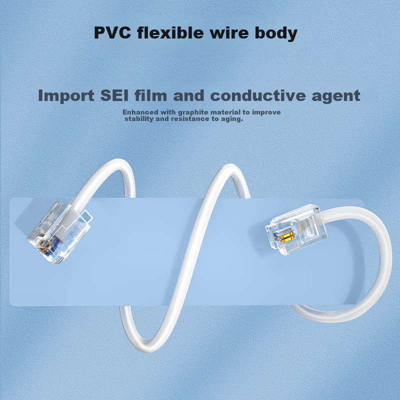 SAMZHE Telephone Cable 2-Core Single Copper Wire Voice Patch Cord Office Landlin...