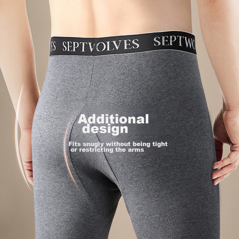 SEPTWOLVES [Wide Rib High Elasticity] Pure Cotton Autumn Pants for Men, Autumn A...
