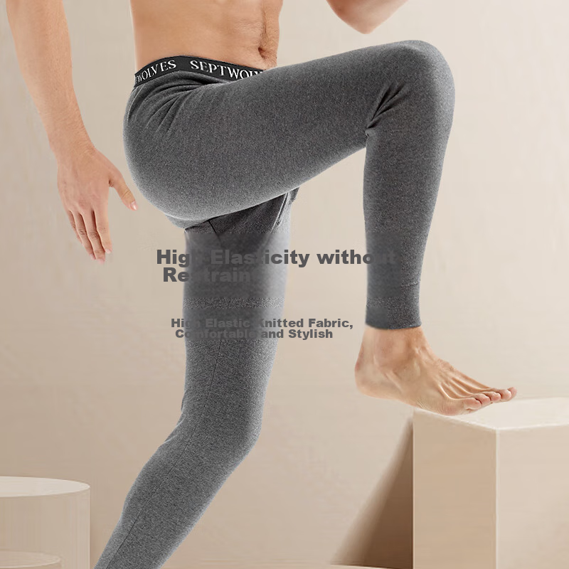 SEPTWOLVES [Wide Rib High Elasticity] Pure Cotton Autumn Pants for Men, Autumn A...