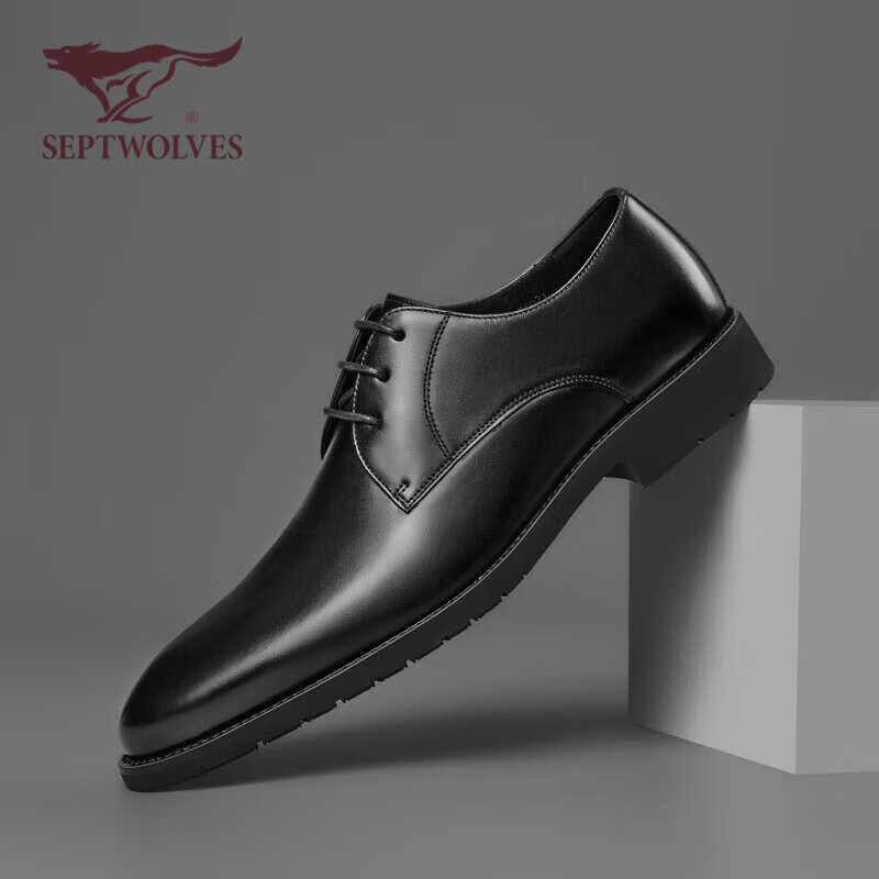SEPTWOLVES Men's Business Formal Leather Shoes Men's Derby Shoes Lace-up Oxford...