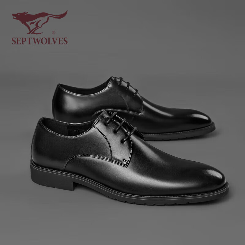 SEPTWOLVES Men's Business Formal Leather Shoes Men's Derby Shoes Lace-up Oxford...