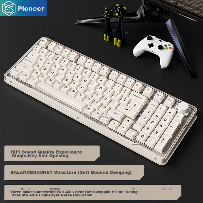 EWEADN V99 Wireless Bluetooth Tri-Mode Custom Mechanical Keyboard Set, High-End...