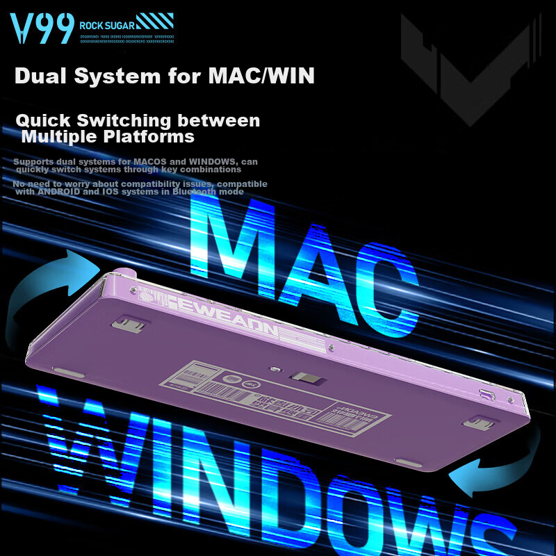 EWEADN V99 Wireless Bluetooth Tri-Mode Custom Mechanical Keyboard Set, High-End...