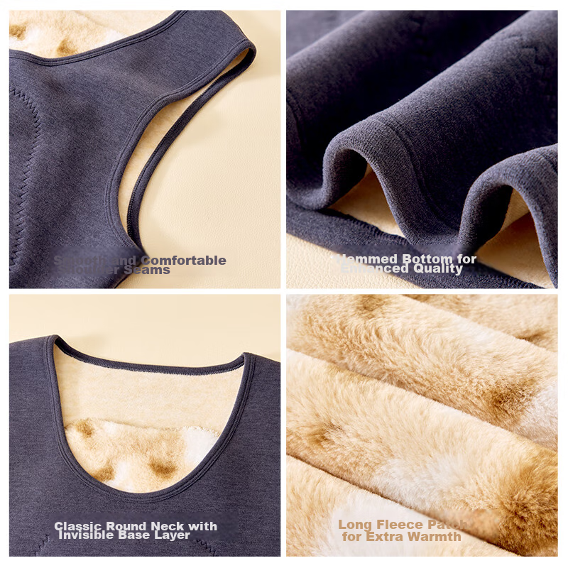 Yuzhaolin Thermal Vest for Men, Autumn And Winter Seamless Wool Silk Fleece-Line...