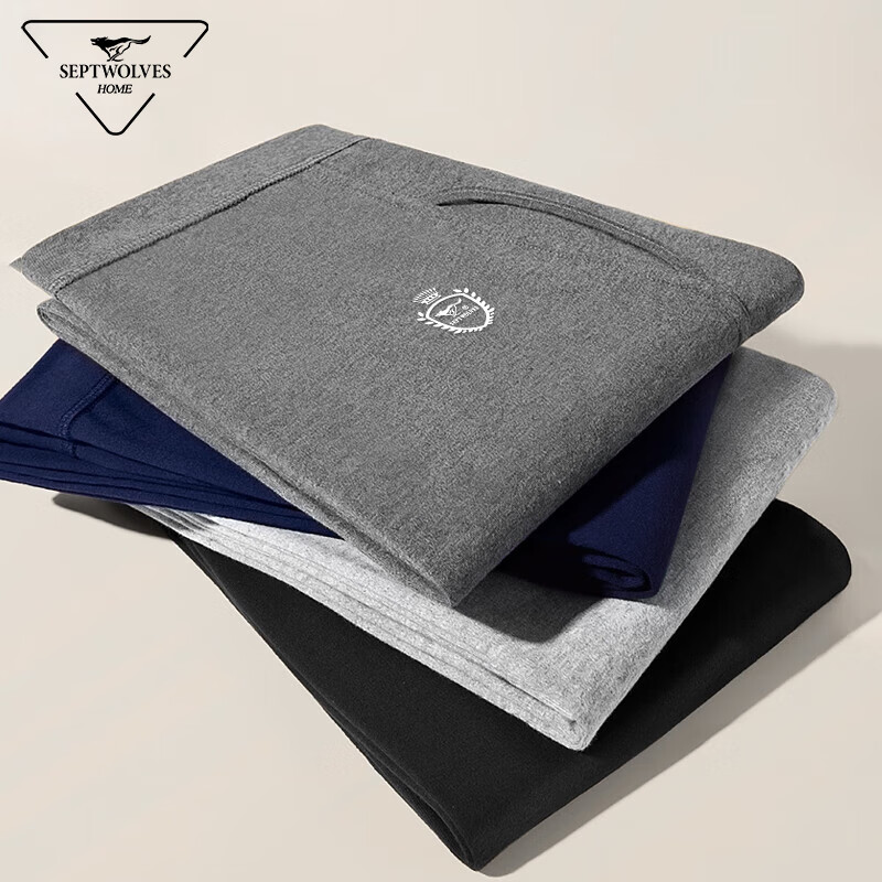 Septwolves [100% Cotton] Men's Autumn Long Johns, Spring Pure Cotton Thermal Und...