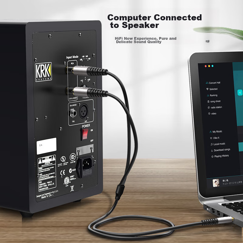 Akihabara (CHOSEAL) 3.5mm to Dual RCA Audio Cable, Aluminum Alloy Shell, One-To...