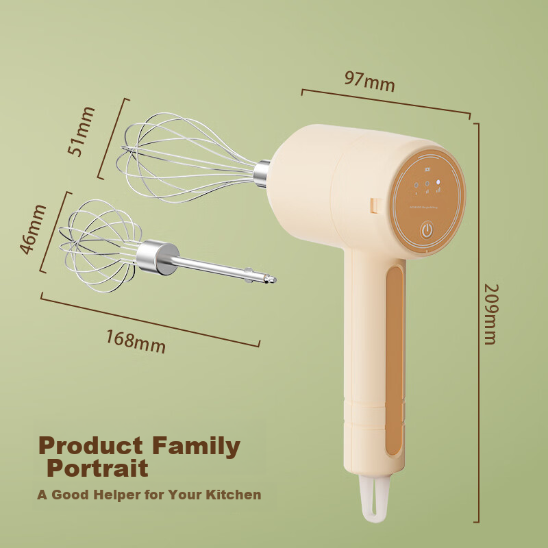 CHIGO Handheld Electric Egg Beater, Wireless Mini Cream Whipper, Home Use Mixer,...