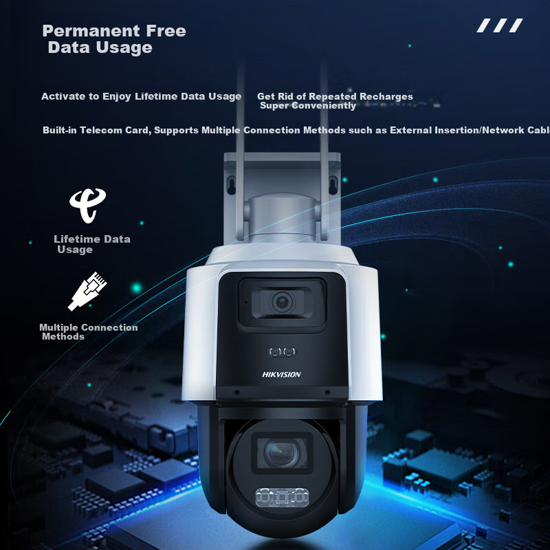 HIKVISION Outdoor 4G Surveillance Camera with 12x Zoom, Dual 4MP Full Color Nigh...