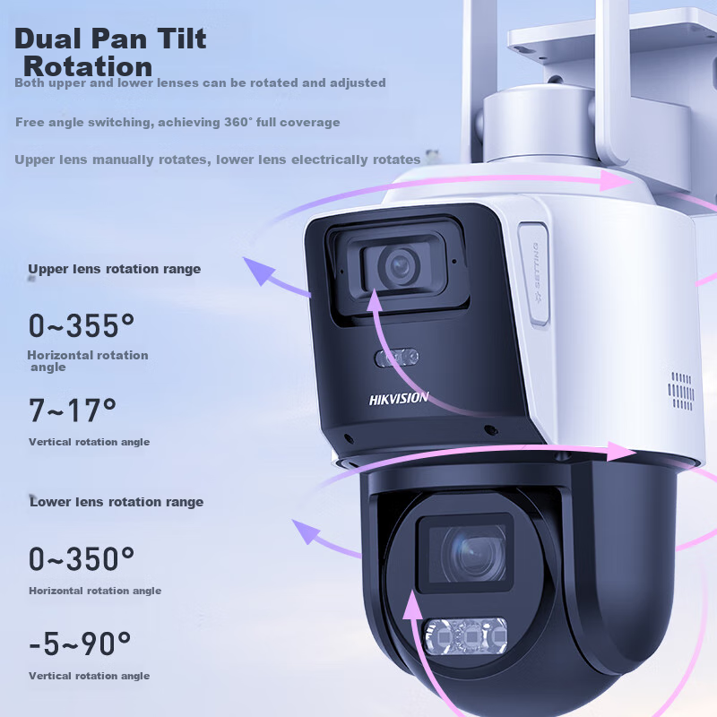 HIKVISION Outdoor 4G Surveillance Camera with 12x Zoom, Dual 4MP Full Color Nigh...