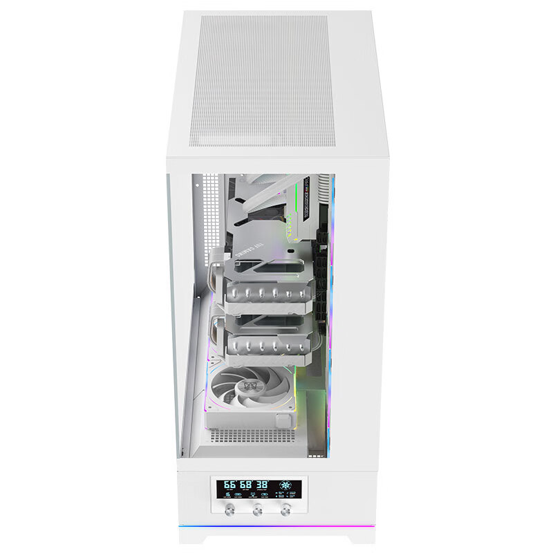 AOC ACG880W White EATX Gaming Computer Desktop Chassis 270° Ocean View Quick Dis...