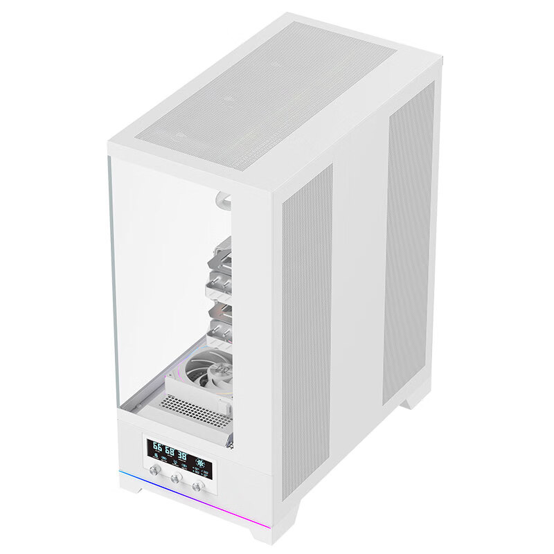 AOC ACG880W White EATX Gaming Computer Desktop Chassis 270° Ocean View Quick Dis...