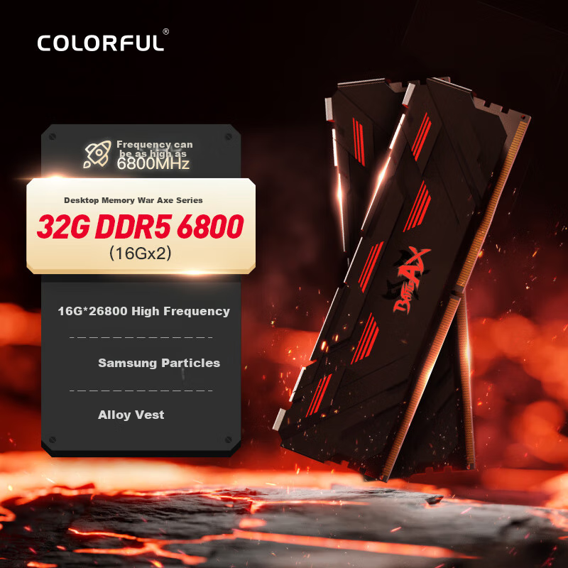 Colorful 32GB (16GB*2) DDR5 6800 Desktop Memory Module Armor Bar Axe Series · Me...
