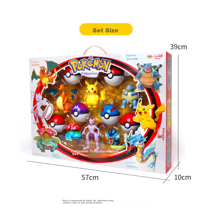 Zhuangchen Pokemon Pikachu Pocket Monster Manual Transforming Robot Toy, Birthda...