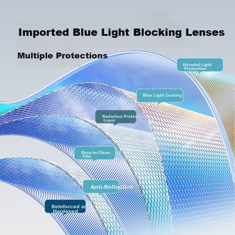 Pulais Unisex Imported Pure Titanium Reading Glasses for Men and Women, Blue Lig...