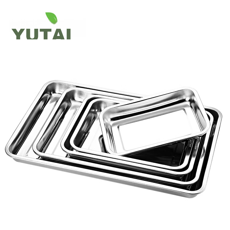 Yutai 304 Stainless Steel Square Plate, Deep Square Tray, Rectangular Dining Pla...