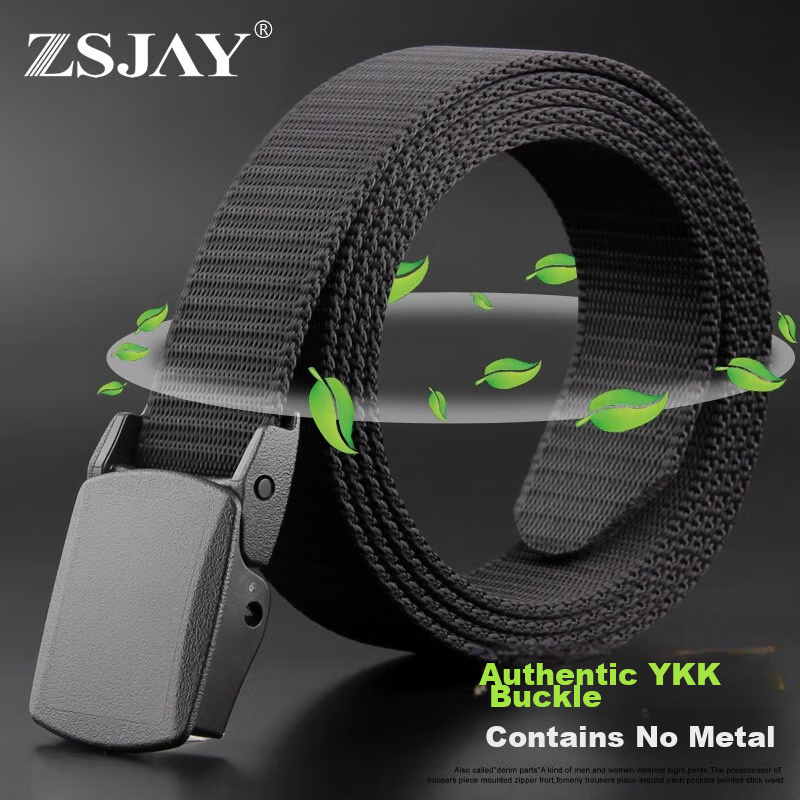 ZhanShuNiao Canvas Belt for Men, Metal-Free, Anti-Metal Allergy, Security Checkp...