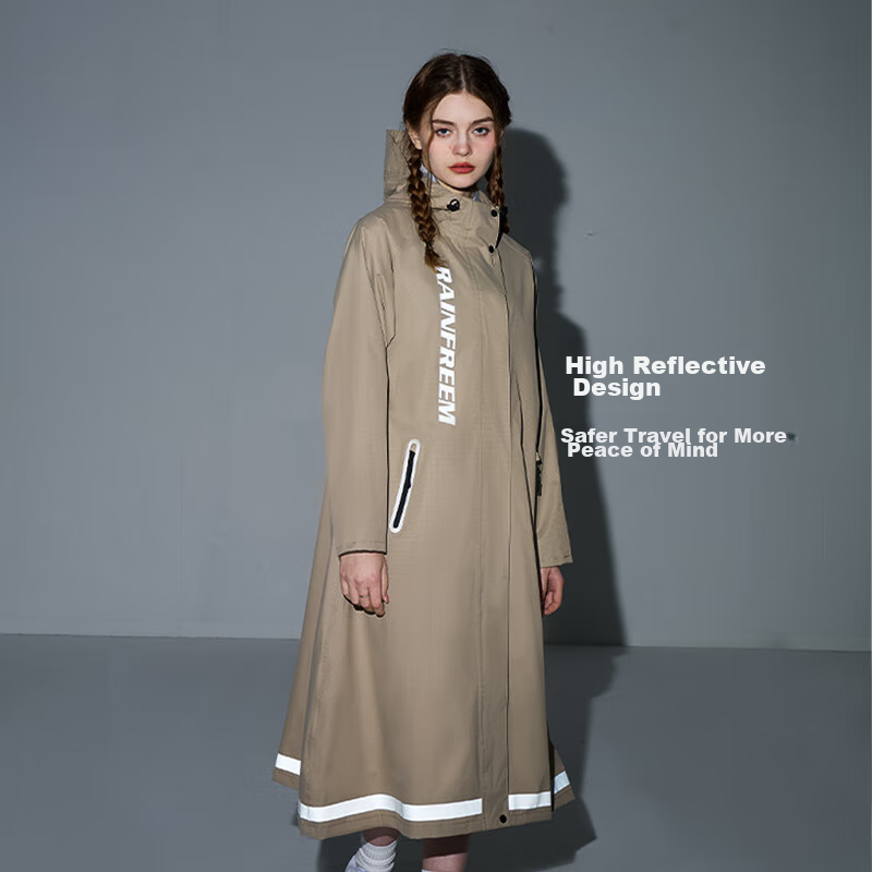 Qinfenman Raincoat, Electric Bicycle Long Raincoat, One-Piece Full-Body Rain Pro...