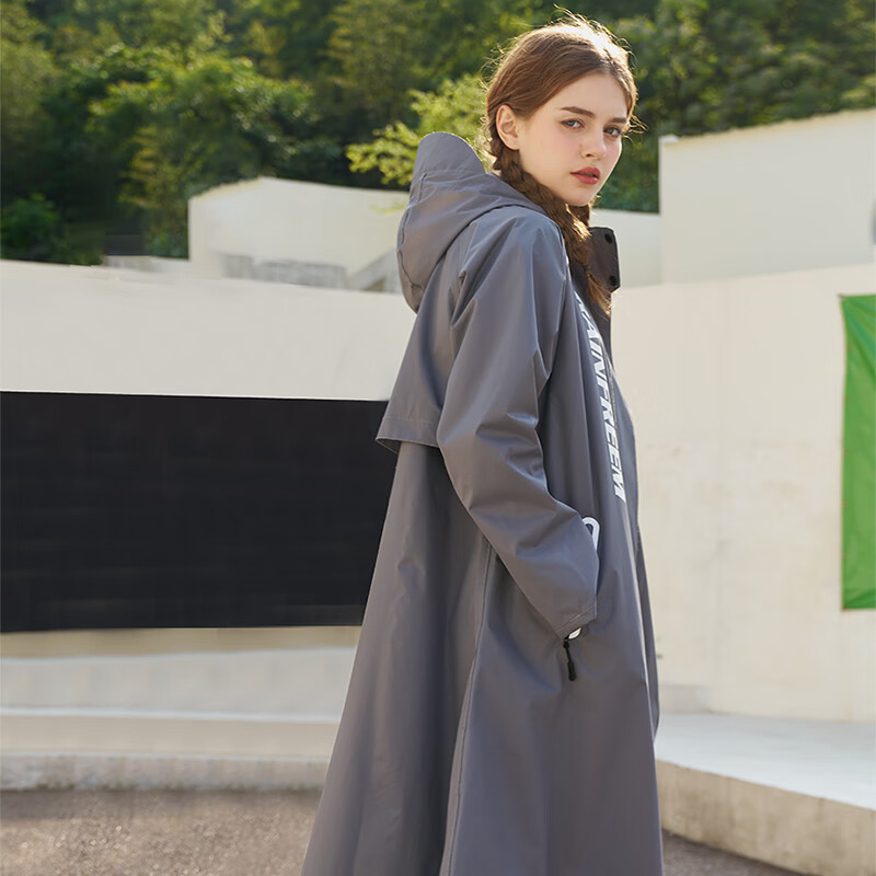 Qinfenman Raincoat, Electric Bicycle Long Raincoat, One-Piece Full-Body Rain Pro...