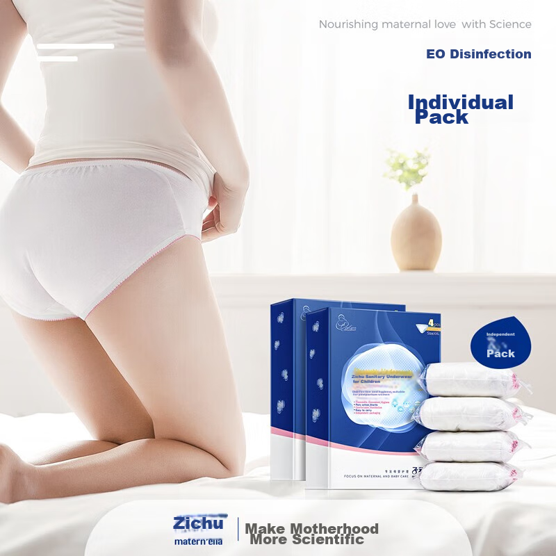 Zichu Disposable Women's Underwear, Pure Cotton, No-Wash, 8 Pieces, XL Size, for...