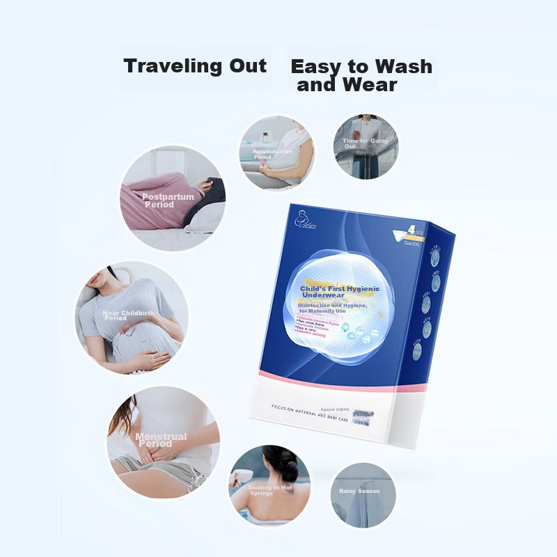 Zichu Disposable Women's Underwear, Pure Cotton, No-Wash, 8 Pieces, XL Size, for...