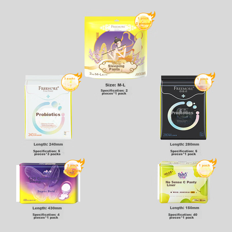 Libre Probiotic Series Sanitary Napkins Ultra-Thin, Single-Month Supply, Day And...