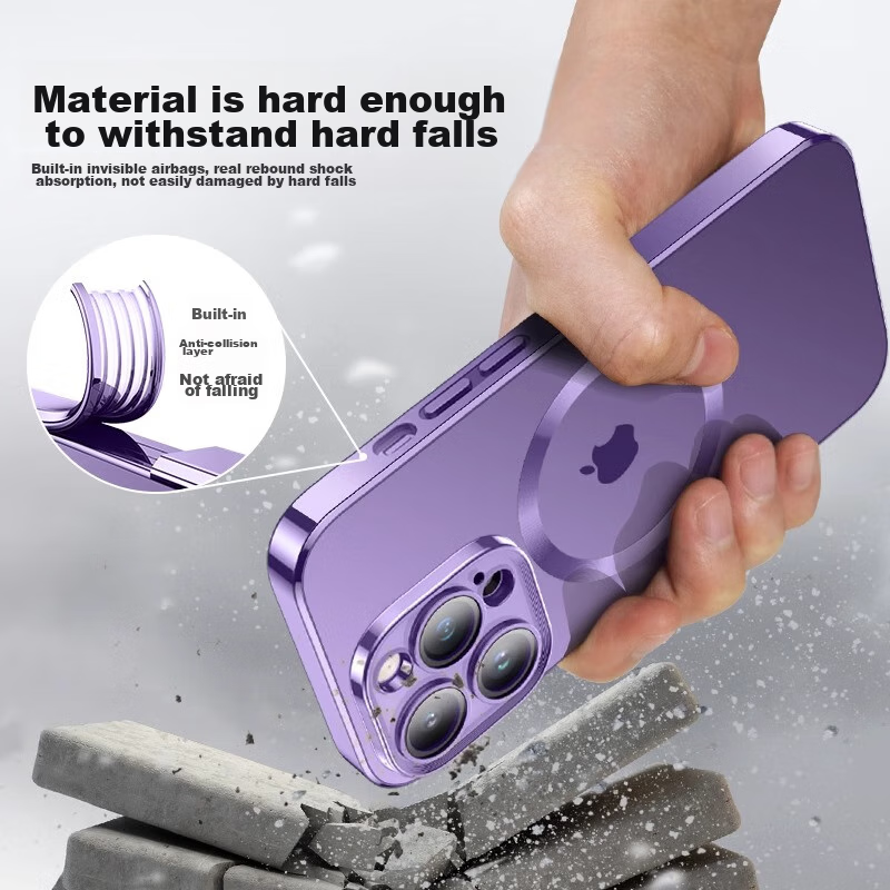 Zhiweishi IPhone 12 Case, IPhone 12 Protective Cover, Electroplated Magnetic Ant...