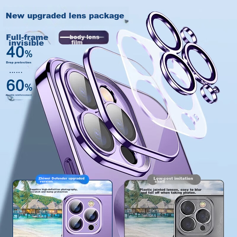 Zhiweishi IPhone 12 Case, IPhone 12 Protective Cover, Electroplated Magnetic Ant...