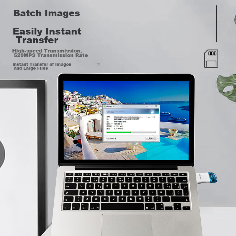 PISEN USB2.0 High-Speed Card Reader SD/TF Dual-Function Two-In Card Reader Suppo...