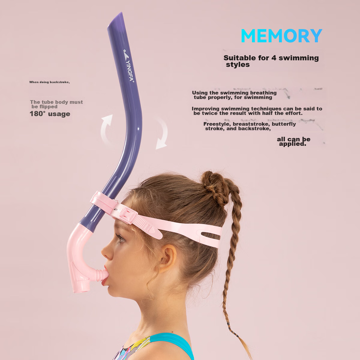 YINGFA Swimming Breath Tube, Adult And Children's Free Professional Training Sno...