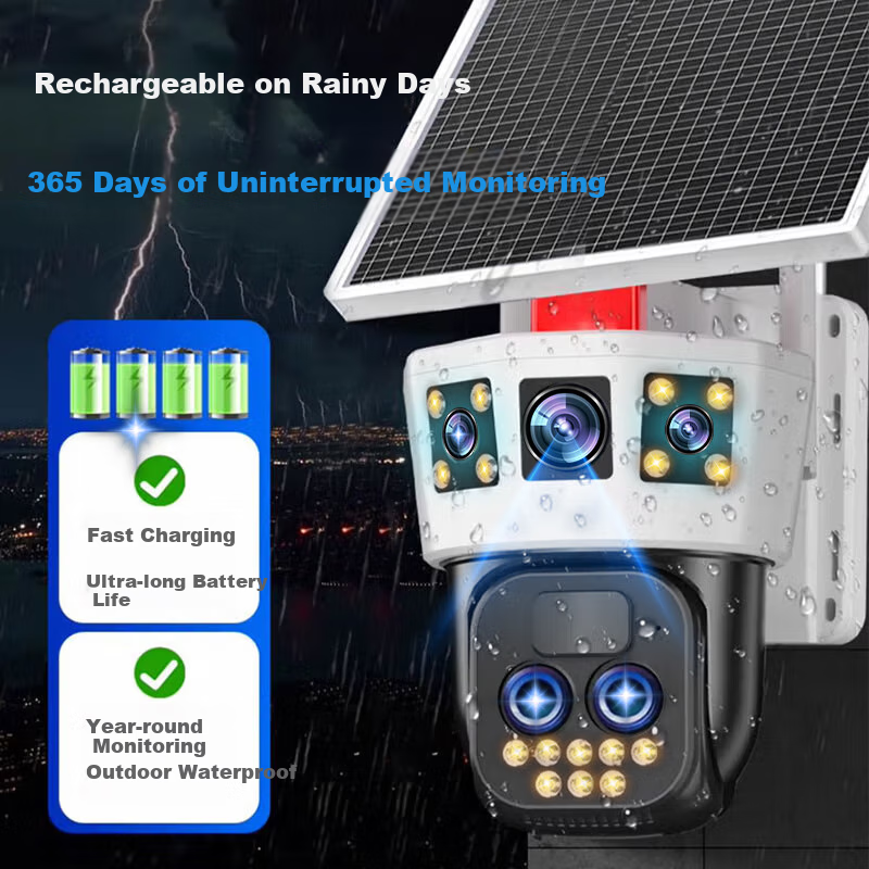 EAKUN 4G Solar Powered Monitor 360 Panoramic Full Color Night Vision Tracking Mo...