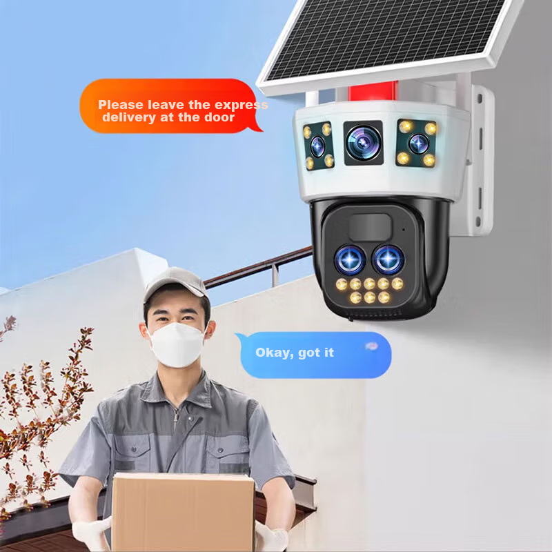 EAKUN 4G Solar Powered Monitor 360 Panoramic Full Color Night Vision Tracking Mo...