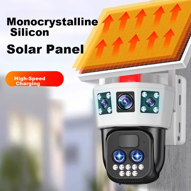 EAKUN 4G Solar Powered Monitor 360 Panoramic Full Color Night Vision Tracking Mo...