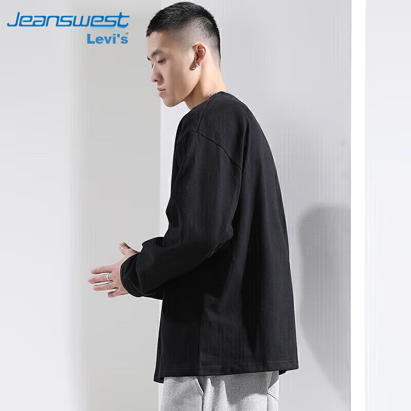 JEANSWEST Men's T-Shirt, Spring Season, Letter Print, Round Neck, Pure Cotton, L...