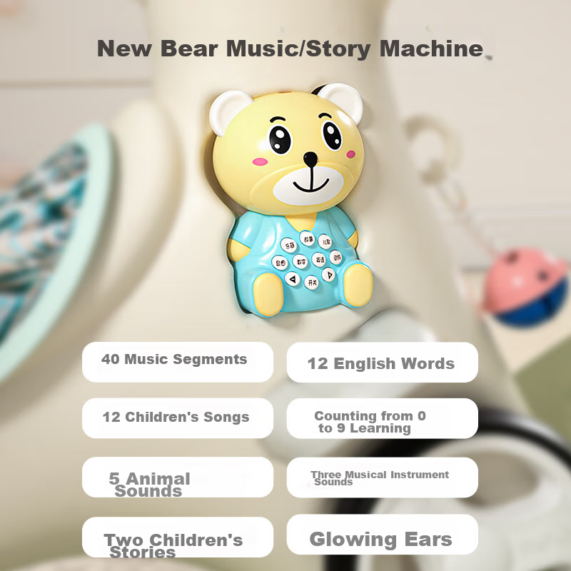 Youbeichen Children's Rocking Horse, Wooden Horse Toy, Multifunctional Rocking C...