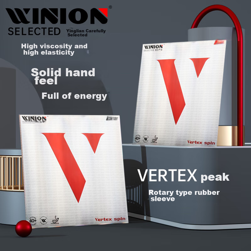 WINION Premium Rotating Table Tennis Rubber, Blue Sponge Reverse Rubber, Red V M...