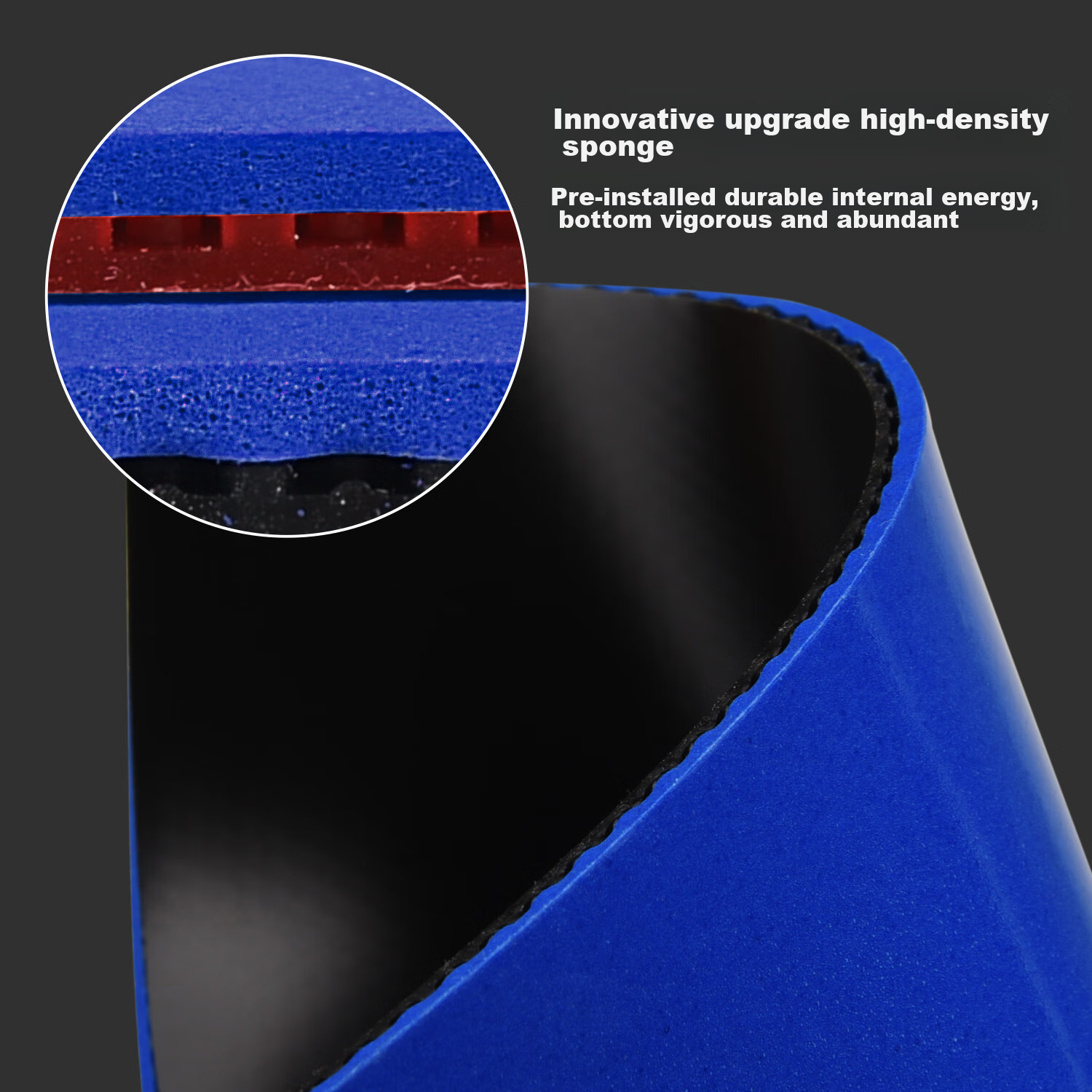 WINION Premium Rotating Table Tennis Rubber, Blue Sponge Reverse Rubber, Red V M...