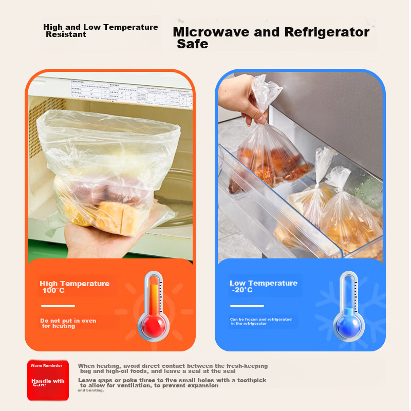 Youao Hanging Extractable Food Storage Bags, 200 Count, Thickened Plastic Food P...