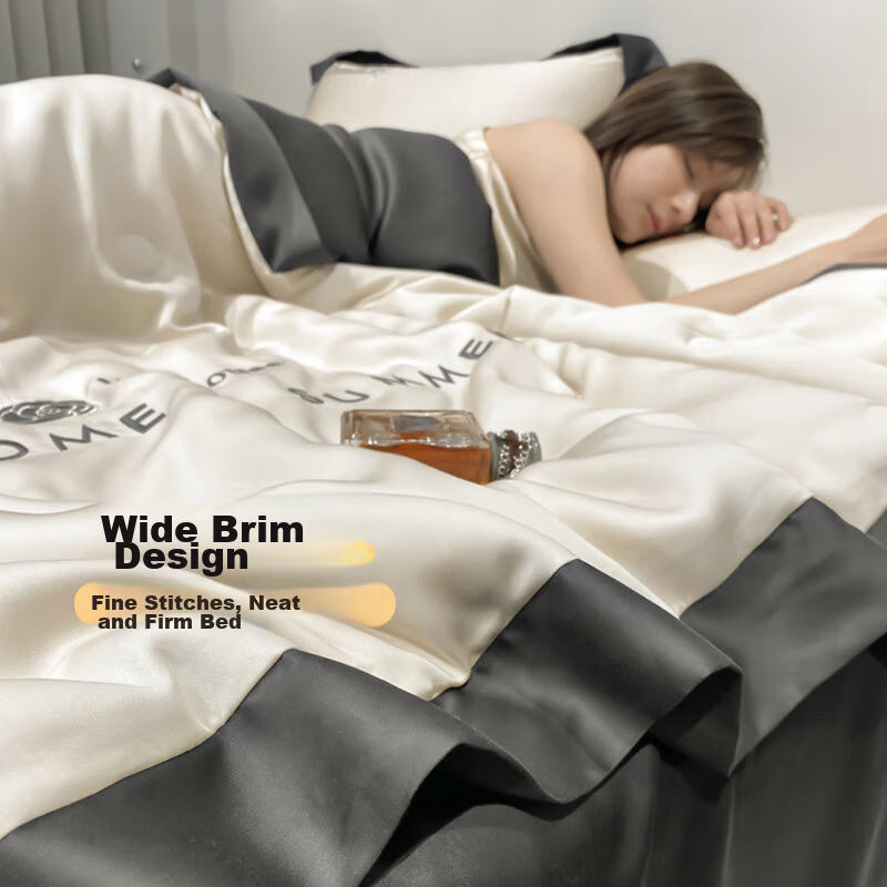 NanJiren Class A Antibacterial Fiber Quilt, Floral Pattern - Milk Tea + Premium...