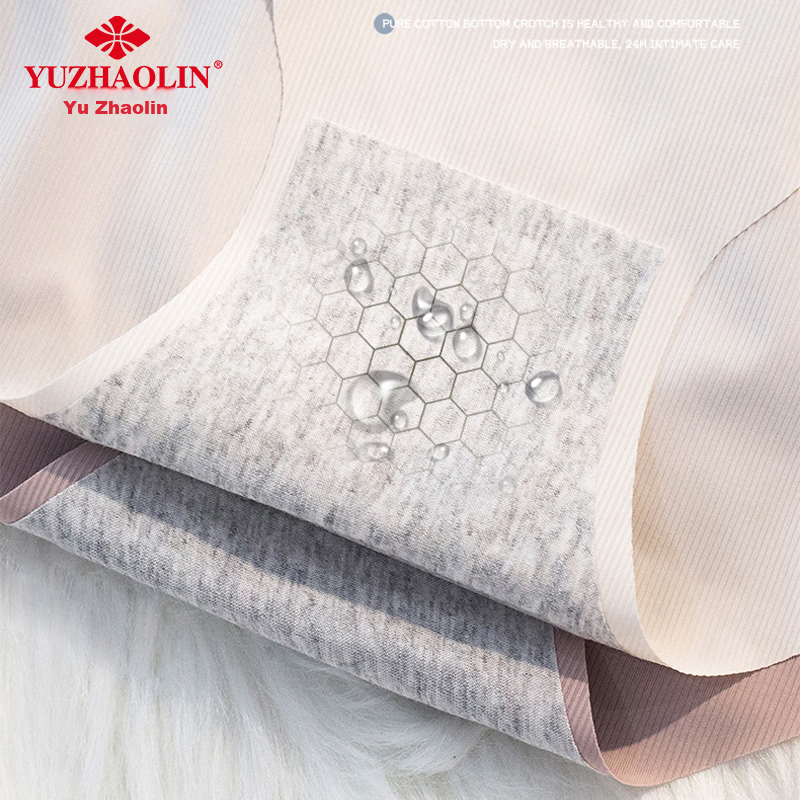 YUZHAOLIN Women's Underwear, Pure Cotton Antibacterial Crotch, Solid Color Trian...