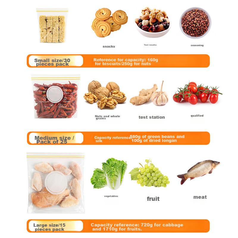 Youjia Liangpin Food Storage Bags [70-Piece Set], Refrigerator Fresh-Keeping Bag...