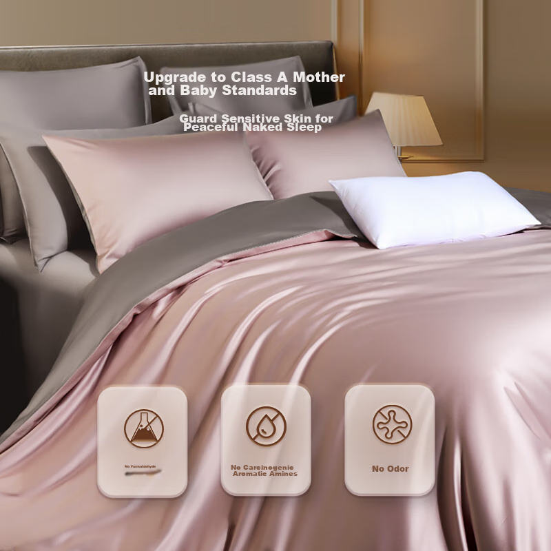 Yamian A-Grade 100% Cotton Sateen Four-Piece Bedding Set, Xinjiang Long-Staple C...