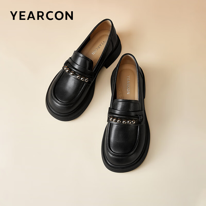 Yierkang Women's British Style Thick-soled Height-increasing Comfortable Loafers...