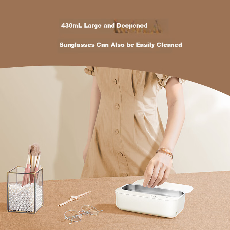 Midea Ultrasonic Cleaning Machine 430mL Large Capacity for Cleaning Glasses, Sun...