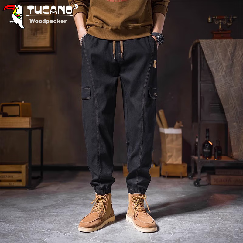 TUCANO Cargo Pants for Men, Spring And Summer Trousers, Loose-Fitting with Elast...